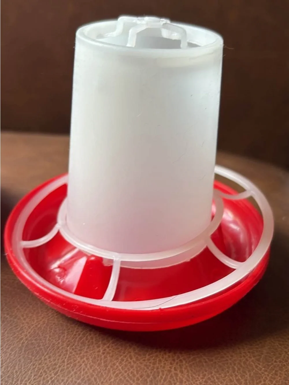 Red & White Poultry Waterer / Feeder Set